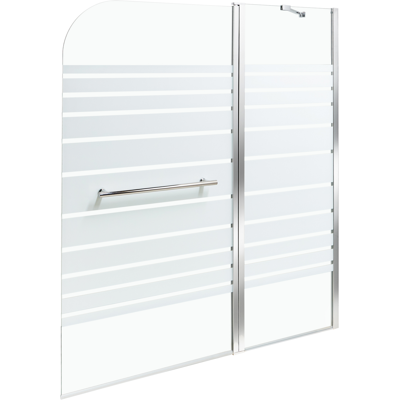 BELIANI Mampara De Baño Minimalista Con Puerta De Vidrio Templado Plateado 140 X 120 Cm Tuapi BELIANI Mampara De Baño Minimalista Con Puerta De Vidrio Templado Plateado 140 X 120 Cm Tuapi