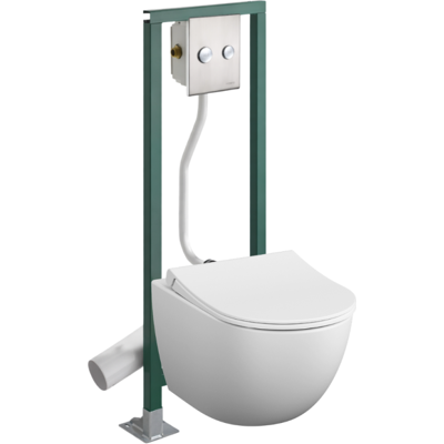 Pack De Inodoro Suspendido Vitra Sento Sin Reborde En Blanco Mate + Asiento De Inodoro Con Cierre Amortiguado + Estructura Autoportante Presto + Placa De Accionamiento Cromada Pack De Inodoro Suspendido Vitra Sento Sin Reborde En Blanco Mate + Asiento De Inodoro Con Cierre Amortiguado + Estructura Autoportante Presto + Placa De Accionamiento Cromada
