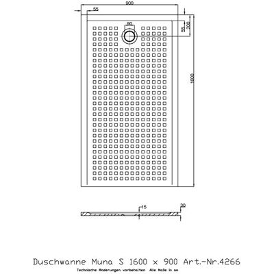 Bacha de Ducha Hoesch Muna S - Rectangular, 1600x900, Blanco, Antideslizante Bacha de Ducha Hoesch Muna S - Rectangular, 1600x900, Blanco, Antideslizante
