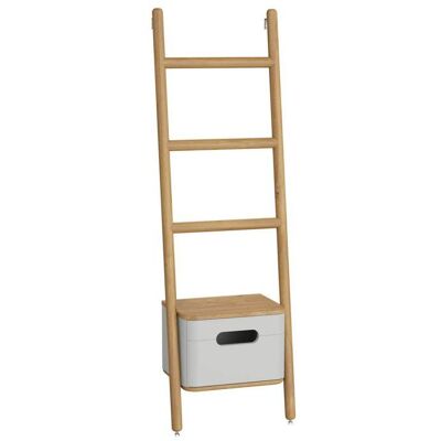 Toallero Vertical (escalera) - Vitra 66161 - Gris Claro Mate - Cajón De Cierre Suave Roble Moka - Montaje En Pared Toallero Vertical (escalera) - Vitra 66161 - Gris Claro Mate - Cajón De Cierre Suave Roble Moka - Montaje En Pared