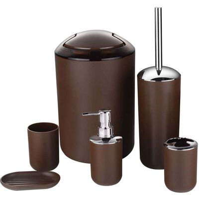 OEM Juego De Accesorios De Baño De 6 Piezas: Dispensador De Jabón, Portacepillos De Dientes, Escobilla De Inodoro, Papelera, Vaso, Jabonera, Interior Moderno OEM Juego De Accesorios De Baño De 6 Piezas: Dispensador De Jabón, Portacepillos De Dientes, Escobilla De Inodoro, Papelera, Vaso, Jabonera, Interior Moderno
