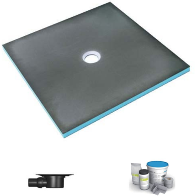 Wedi - Receveur De Douche À Carreler 150 X 150 Fundo Primo Carré Écoulement Centrée + Bonde Horizontale + Kit D'Étanchéité Wedi - Receveur De Douche À Carreler 150 X 150 Fundo Primo Carré Écoulement Centrée + Bonde Horizontale + Kit D'Étanchéité