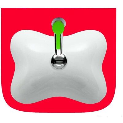 Lavabo Florakids de LAUFEN - Orificio para grifo en el centro - Con rebosadero - 450x410 - Lavamanos Lavabo Florakids de LAUFEN - Orificio para grifo en el centro - Con rebosadero - 450x410 - Lavamanos