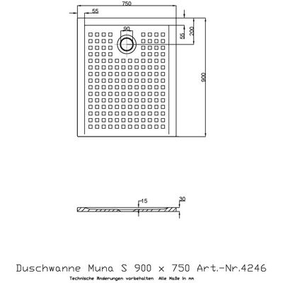 Ducha Hoesch Muna S Rectangular - Blanco - 900x750 mm Ducha Hoesch Muna S Rectangular - Blanco - 900x750 mm