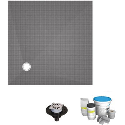Wedi - Receveur De Douche À Carreler 120 X 120 Fundo Primo Carré Écoulement Excentré + Bonde Verticale + Kit D'Étanchéité Wedi - Receveur De Douche À Carreler 120 X 120 Fundo Primo Carré Écoulement Excentré + Bonde Verticale + Kit D'Étanchéité