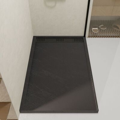 Aurlane Bañera de ducha efecto piedra gris - 90x140x5cm Aurlane Bañera de ducha efecto piedra gris - 90x140x5cm