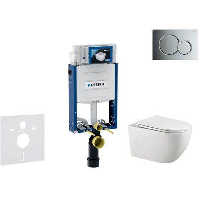 Geberit Kombifix - Conjunto De Módulo De Instalación Empotrada, Inodoro Gaia Y Asiento Softclose, Pulsador De Descarga Sigma01, Cromo Brillante Sani15ca1122 Geberit Kombifix - Conjunto De Módulo De Instalación Empotrada, Inodoro Gaia Y Asiento Softclose, Pulsador De Descarga Sigma01, Cromo Brillante Sani15ca1122