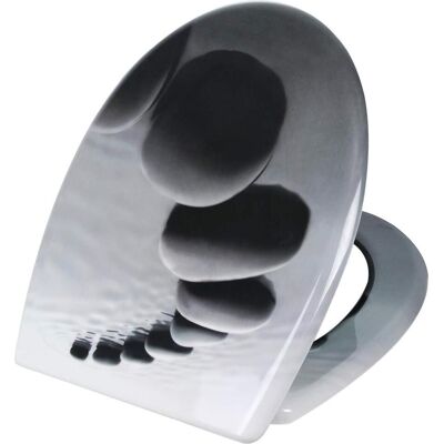 HELLOSHOP26 Tapa De Inodoro A Duroplast Negro Piedras 190000737 HELLOSHOP26 Tapa De Inodoro A Duroplast Negro Piedras 190000737