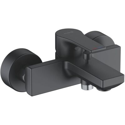 Mezclador de bañera y ducha Kludi ZENTA SL - Montaje en pared, negro/cromado Mezclador de bañera y ducha Kludi ZENTA SL - Montaje en pared, negro/cromado