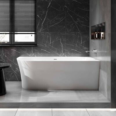 Bernstein - Bañera Exenta Nova Slim Line De Acrílico - Forma Recta - Con Grifo Mezclador 1521, Con Sifón, 170 X 78 Cm Bernstein - Bañera Exenta Nova Slim Line De Acrílico - Forma Recta - Con Grifo Mezclador 1521, Con Sifón, 170 X 78 Cm
