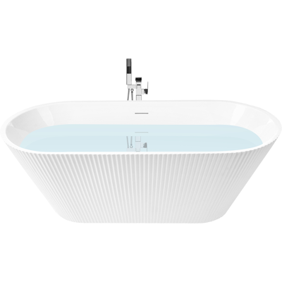 BELIANI Bañera Independiente De Acrílico Con Diseño Acanalado Moderno 170 Cm Baño Blanco Potosi BELIANI Bañera Independiente De Acrílico Con Diseño Acanalado Moderno 170 Cm Baño Blanco Potosi
