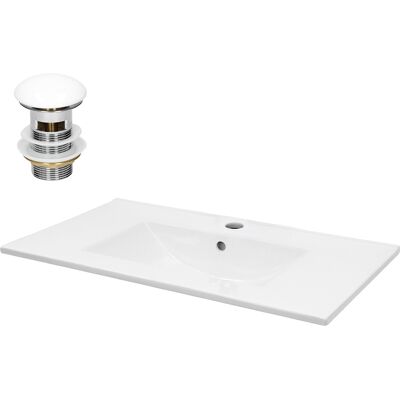 Lavabo empotrado de cerámica blanca ECD Germany - 81x46.5 cm Lavabo empotrado de cerámica blanca ECD Germany - 81x46.5 cm