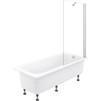 Pack Bañera Recta 170 X 75 Jacob Delafon Brive + Mampara De Bañera Con Desagüe Dorado Pack Bañera Recta 170 X 75 Jacob Delafon Brive + Mampara De Bañera Con Desagüe Dorado