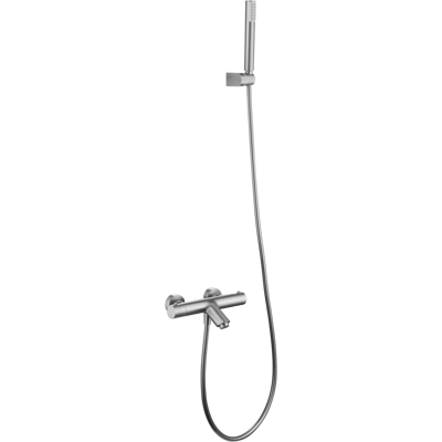 Imex - Set De Baño Y Ducha Genova Termostático Rociador Redondo Grifería De Baño Teleducha Y Flexo Serie Genova Color Níquel Cepillado Imex - Set De Baño Y Ducha Genova Termostático Rociador Redondo Grifería De Baño Teleducha Y Flexo Serie Genova Color Níquel Cepillado