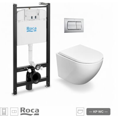 Bastidor Roca Active Pack Cisterna Empotrada Y Pulsador Cromo Con Inodoro Suspendido Round Smart 52 Cm Tor 3 Con Asiento Fino Bastidor Roca Active Pack Cisterna Empotrada Y Pulsador Cromo Con Inodoro Suspendido Round Smart 52 Cm Tor 3 Con Asiento Fino