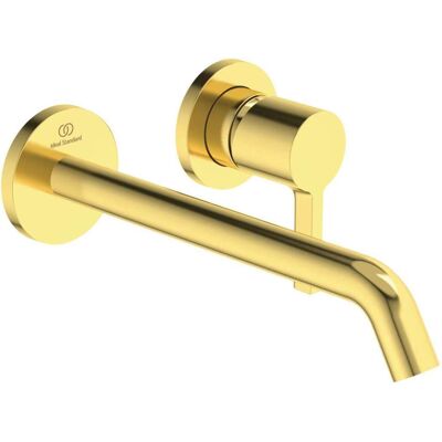 Mezclador de lavabo de pared Ideal Standard - Oro cepillado - 225 mm proyección Mezclador de lavabo de pared Ideal Standard - Oro cepillado - 225 mm proyección
