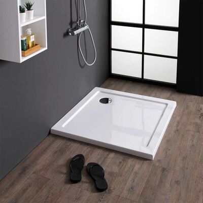 Kiamami Valentina - Plato De Ducha Cuadrado 80x80 Cm De Acrílico Y Abs Blanco Kiamami Valentina - Plato De Ducha Cuadrado 80x80 Cm De Acrílico Y Abs Blanco