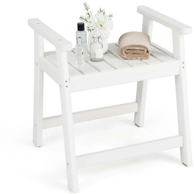 HELLOSHOP26 Banco De Ducha Con Reposabrazos 58 X 52 X 61,5 Cm Asiento Cómodo Diseño Moderno Hdpe Blanco 200018798 HELLOSHOP26 Banco De Ducha Con Reposabrazos 58 X 52 X 61,5 Cm Asiento Cómodo Diseño Moderno Hdpe Blanco 200018798
