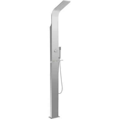 ducha de jardín de acero inoxidable vidaXL - Diseño curvado - Ducha lluvia y mano ducha de jardín de acero inoxidable vidaXL - Diseño curvado - Ducha lluvia y mano