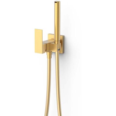 Tres - 00612301om Cuadro Grifo Monomando Empotrado Con Ducha Para Inodoro Color Oro Mate 24k - Ref: 00612301om Tres - 00612301om Cuadro Grifo Monomando Empotrado Con Ducha Para Inodoro Color Oro Mate 24k - Ref: 00612301om