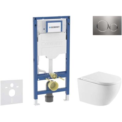 Geberit Duofix - Conjunto De Instalación Empotrada, Inodoro Oudee Y Asiento Softclose, Pulsador Sigma20, Acero Inoxidable Sani11ca6172 Geberit Duofix - Conjunto De Instalación Empotrada, Inodoro Oudee Y Asiento Softclose, Pulsador Sigma20, Acero Inoxidable Sani11ca6172