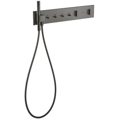 Módulo termostático AXOR de Hansgrohe - Montaje en pared, 4 usuarios, Cromo negro Módulo termostático AXOR de Hansgrohe - Montaje en pared, 4 usuarios, Cromo negro
