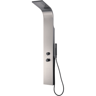 Essebagno Esseflat Panel De Ducha Hidromasaje Termostático Gris Metalizado Essebagno Esseflat Panel De Ducha Hidromasaje Termostático Gris Metalizado