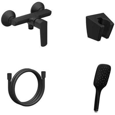Ravak Life - Grifo De Ducha Con Accesorios, Negro Mate X07s112 Ravak Life - Grifo De Ducha Con Accesorios, Negro Mate X07s112