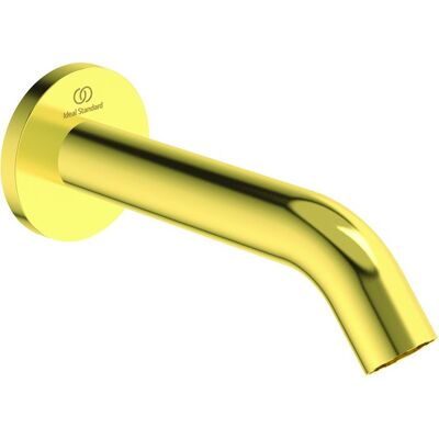 Ideal - Caño de pared 160mm en oro cepillado con roseta redonda de metal - Caño de pared Ideal - Caño de pared 160mm en oro cepillado con roseta redonda de metal - Caño de pared