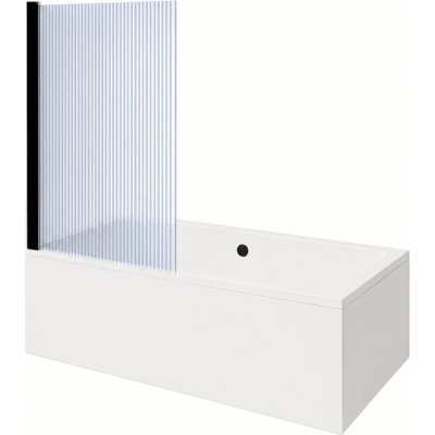 Bañera Rectangular Vitra Neon De 180x80 Cm + Mampara De Baño Aurys Raywall Izquierda, Negro Mate, Perfil Izquierdo + Desagüe Negro Mate Bañera Rectangular Vitra Neon De 180x80 Cm + Mampara De Baño Aurys Raywall Izquierda, Negro Mate, Perfil Izquierdo + Desagüe Negro Mate
