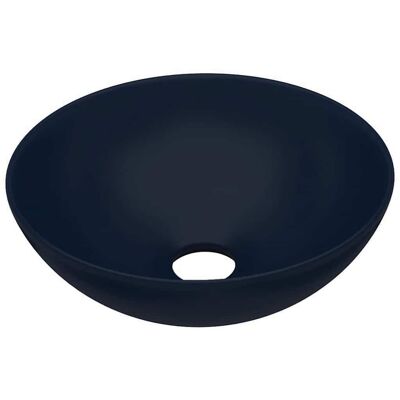 vidaXL Lavabo de baño cerámica azul oscuro redondo - Lavabo vidaXL Lavabo de baño cerámica azul oscuro redondo - Lavabo