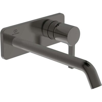 Ideal Standard Mezclador de lavabo de pared Joy - Salida 225mm, Roseta cuadrada, Gris magnético - Montaje en pared Ideal Standard Mezclador de lavabo de pared Joy - Salida 225mm, Roseta cuadrada, Gris magnético - Montaje en pared