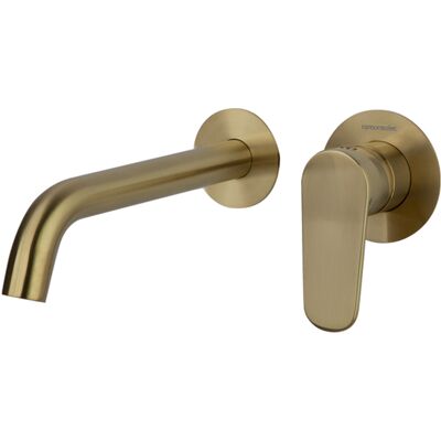 Grifo de lavabo en oro cepillado de Ramon Soler - Serie ahorro de agua Grifo de lavabo en oro cepillado de Ramon Soler - Serie ahorro de agua