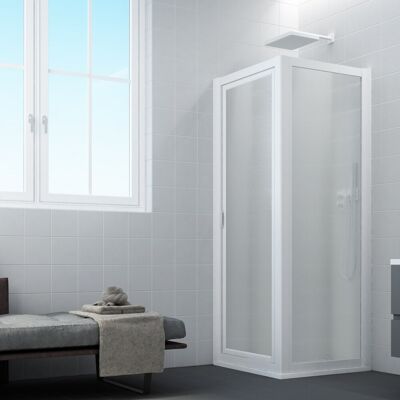 Forte - Mampara De Ducha 90x95 Ap. 95 Cm H 190 De Acrílico Color Blanco Mod. Sigma Duo Forte - Mampara De Ducha 90x95 Ap. 95 Cm H 190 De Acrílico Color Blanco Mod. Sigma Duo