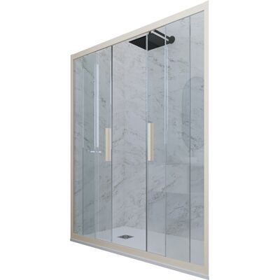 FORTE Puerta De Ducha Cm Corredera Pvc Champán Glam FORTE Puerta De Ducha Cm Corredera Pvc Champán Glam