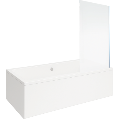 Bañera Rectangular Vitra Neon De 180x80 Cm + Mampara De Baño Cromada De Perfil Recto Aurys Mist 1 + Desagüe Cromado Bañera Rectangular Vitra Neon De 180x80 Cm + Mampara De Baño Cromada De Perfil Recto Aurys Mist 1 + Desagüe Cromado