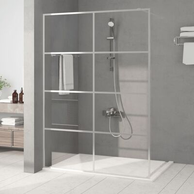 VidaXL Mampara de ducha de vidrio ESG transparente plateada 140x195 cm VidaXL Mampara de ducha de vidrio ESG transparente plateada 140x195 cm