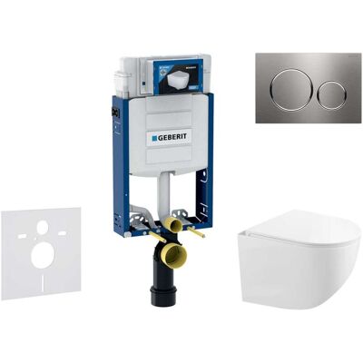 Geberit Kombifix - Conjunto De Instalación Empotrada, Inodoro Compacto Gaia Y Asiento Softclose, Pulsador Sigma20, Acero Inoxidable Sani15ca6103 Geberit Kombifix - Conjunto De Instalación Empotrada, Inodoro Compacto Gaia Y Asiento Softclose, Pulsador Sigma20, Acero Inoxidable Sani15ca6103