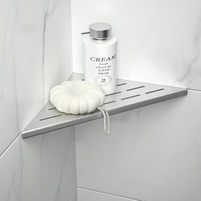 ABYSSE Estante De Esquina, Estante De Ducha De Acero Inoxidable, Estante De Ducha Empotrado, Apto Para Soporte De Champú De Baño, Plateado ABYSSE Estante De Esquina, Estante De Ducha De Acero Inoxidable, Estante De Ducha Empotrado, Apto Para Soporte De Champú De Baño, Plateado