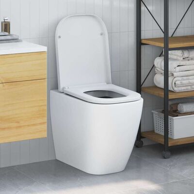 vidaXL Asiento de Inodoro Estándar de Plástico Blanco - Asiento de WC vidaXL Asiento de Inodoro Estándar de Plástico Blanco - Asiento de WC