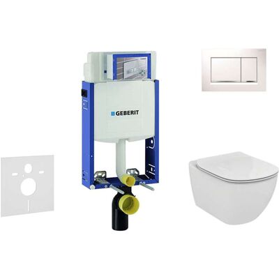 Geberit Kombifix - Módulo Para Inodoro Suspendido Con Pulsador Sigma30, Blanco/cromo Brillante + Ideal Standard Tesi - Wc Y Asiento 110.302.00.5 Nf5 Geberit Kombifix - Módulo Para Inodoro Suspendido Con Pulsador Sigma30, Blanco/cromo Brillante + Ideal Standard Tesi - Wc Y Asiento 110.302.00.5 Nf5