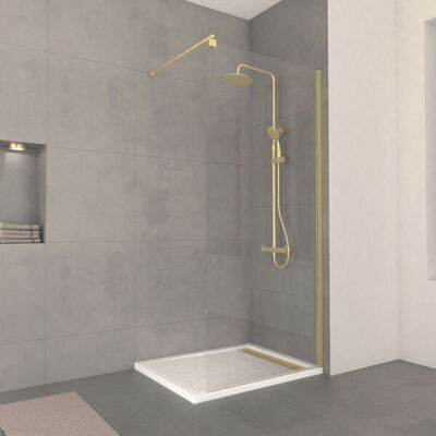 Mampara de Ducha Oro Cepillado 90x200cm - Reversible Mampara de Ducha Oro Cepillado 90x200cm - Reversible