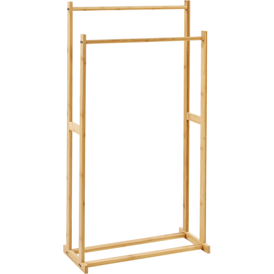 Beliani - Toallero De Baño 85x45 Cm 2 Raíles Bambú Madera Clara Hoboken Beliani - Toallero De Baño 85x45 Cm 2 Raíles Bambú Madera Clara Hoboken
