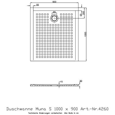 Hoesch Hoesch Muna S Ducha Rectangular - Duradera, Antideslizante, 1000x900 mm Hoesch Hoesch Muna S Ducha Rectangular - Duradera, Antideslizante, 1000x900 mm