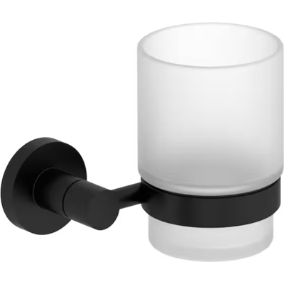 Jacob Delafon - Portavasos + Vaso Eo Classic Forma Circular Negro Mate Jacob Delafon - Portavasos + Vaso Eo Classic Forma Circular Negro Mate