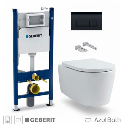 Bastidor Geberit Cisterna Empotrada Y Pulsador Delta 50 Negro Con Inodoro Suspendido Rimless Lia Blanco Br Aqua Bastidor Geberit Cisterna Empotrada Y Pulsador Delta 50 Negro Con Inodoro Suspendido Rimless Lia Blanco Br Aqua