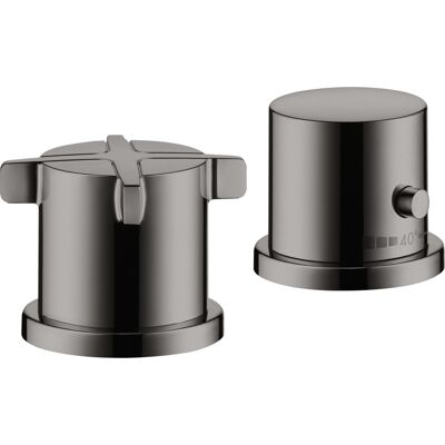 Hansgrohe Axor Citterio Grifo de bañera - Termostato de dos manijas - Cromo negro pulido Hansgrohe Axor Citterio Grifo de bañera - Termostato de dos manijas - Cromo negro pulido