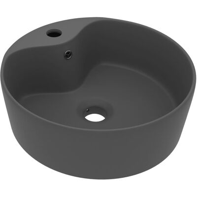 HELLOSHOP26 Lavabo De Lujo Con Rebosadero Lavabo De Encimera Para Inodoro Lavamanos Para Baño Tocador Hogar 36 X 13 Cm Cerámica Gris Oscuro Mate 020002780 HELLOSHOP26 Lavabo De Lujo Con Rebosadero Lavabo De Encimera Para Inodoro Lavamanos Para Baño Tocador Hogar 36 X 13 Cm Cerámica Gris Oscuro Mate 020002780