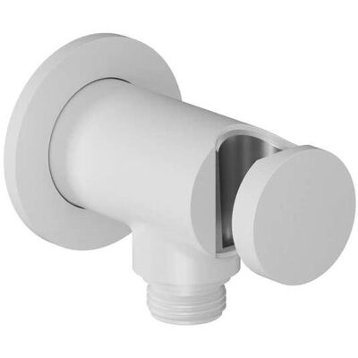 Ravak - Codo De Ducha Con Soporte, Blanco Mate X070564 Ravak - Codo De Ducha Con Soporte, Blanco Mate X070564
