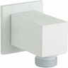 Salida de agua cuadrada en color blanco opaco Damast Simi 15480 Blanco mate - Blanco mate